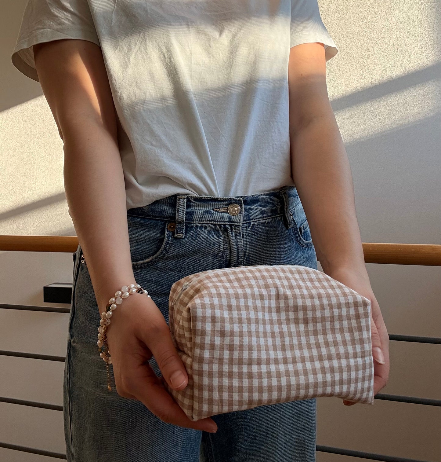 “Beige Square” Stofftasche